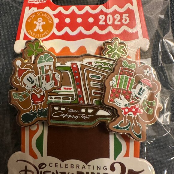 2025 Disney Parks Contemporary Resort Christmas Gingerbread Holiday LE 3500 Pin - Picture 2 of 3